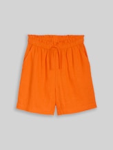 TOM TAILOR DENIM Damen Loose Fit Shorts mit Leinenanteil, orange, Uni, Gr. XL