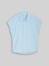 TOM TAILOR DENIM Damen Bluse mit Streifenmuster, blau, Gestreift, Gr. M