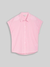 TOM TAILOR DENIM Damen Bluse mit Streifenmuster, rosa, Gestreift, Gr. L