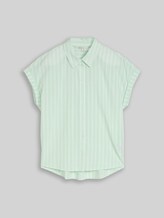 TOM TAILOR DENIM Damen Bluse mit Streifenmuster, grün, Gestreift, Gr. XS