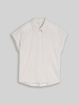 TOM TAILOR DENIM Damen Bluse mit Streifenmuster, beige, Gestreift, Gr. S