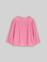 TOM TAILOR DENIM Damen Crinkle Bluse mit Knopfleiste, rosa, Uni, Gr. XXL