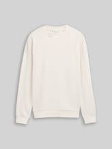 TOM TAILOR DENIM Herren Sweatshirt aus Baumwolle, weiß, Uni, Gr. XXL