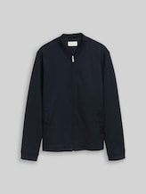 TOM TAILOR Herren Piqué Bomberjacke mit Eingriffstaschen, blau, Uni, Gr. XXL