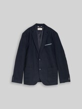 TOM TAILOR Herren Sakko aus Leinen, blau, Uni, Gr. 48