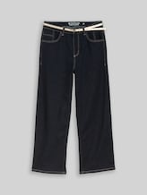 TOM TAILOR Damen TTNELMA CULOTTE Stretch Jeans mit Gürtel, blau, Uni, Gr. 30/28