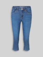TOM TAILOR Damen TTLENE SLIM Capri Jeans mit hohem Stretch, blau, Uni, Gr. 33