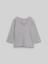 TOM TAILOR Damen Langarmshirt mit Streifenmuster, blau, Gestreift, Gr. XXL