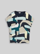 TOM TAILOR Damen T-Shirt im Material-Mix, grün, Gemustert, Gr. M