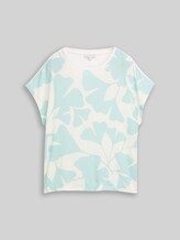 TOM TAILOR Damen T-Shirt im Material-Mix, grün, Gemustert, Gr. XL