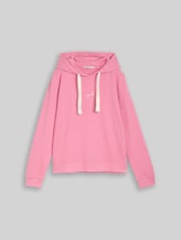 TOM TAILOR DENIM Damen Hoodie Sweatshirt mit Stickerei, rosa, Uni, Gr. XL