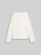 TOM TAILOR Damen Sweatshirt mit Stehkragen, weiß, Uni, Gr. XXL