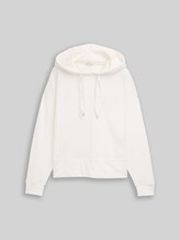 TOM TAILOR Damen Hoodie Sweatshirt mit Herz-Detail, weiß, Uni, Gr. XXL