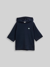 TOM TAILOR Damen Hoodie Sweatshirt aus Scuba, blau, Uni, Gr. XXL