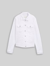 TOM TAILOR Damen Jeansjacke mit Eingriffstaschen, weiß, Uni, Gr. XXXL