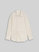 TOM TAILOR Damen Oversize Hemdbluse mit Leinenanteil, beige, Gestreift, Gr. 36