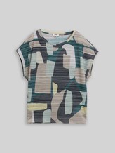 TOM TAILOR Damen T-Shirt mit Muster, grün, Gemustert, Gr. M
