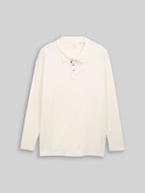 TOM TAILOR Herren Plus Size - Langarm Poloshirt mit Waffelstruktur, braun, Uni, Gr. 2XL