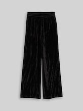 TOM TAILOR DENIM Damen Wide Leg Samthose, schwarz, Uni, Gr. XL