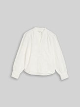 TOM TAILOR Damen Loose Fit Bluse mit Stickerei, weiß, Uni, Gr. 36