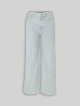 TOM TAILOR Damen TTNELMA CULOTTE Jeans mit Streifenmuster, blau, Uni, Gr. 30/28