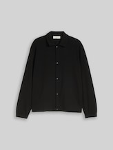 TOM TAILOR DENIM Herren Relaxed Fit Overshirt mit Waffelstruktur, schwarz, Uni, Gr. XXL