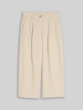 TOM TAILOR Damen Culotte Hose mit Leinenanteil, beige, Meliert, Gr. 36/28