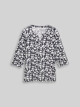 TOM TAILOR Damen Plus Size - Langarmshirt mit Muster, blau, Gemustert, Gr. 46