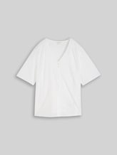 TOM TAILOR Damen Plus Size - Bluse mit Lochstickerei, weiß, Uni, Gr. 46