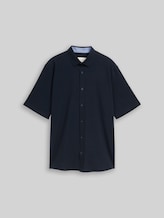 TOM TAILOR Herren Comfort Fit Seersucker Kurzarmhemd, blau, Uni, Gr. XXL