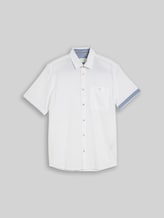 TOM TAILOR Herren Regular Fit Kurzarmhemd aus Baumwolle, weiß, Uni, Gr. XXL