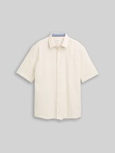 TOM TAILOR Herren Comfort Fit Kurzarmhemd aus Baumwolle, braun, Uni, Gr. XXL