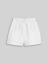 TOM TAILOR Mädchen Shorts mit Lochstickerei, weiß, Uni, Gr. 152