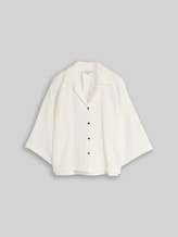 TOM TAILOR Damen Oversize Musselin Bluse aus Baumwolle, weiß, Uni, Gr. 46