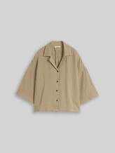 TOM TAILOR Damen Oversize Musselin Bluse aus Baumwolle, grün, Uni, Gr. 36