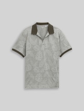 TOM TAILOR Herren Jacquard Poloshirt mit Muster, grün, Gemustert, Gr. XXL