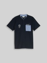 TOM TAILOR Herren Poloshirt mit Brusttasche, blau, Uni, Gr. XXL