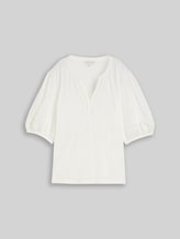 TOM TAILOR Damen Blusenshirt mit Spitzendetails, weiß, Uni, Gr. XXL