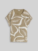 TOM TAILOR Damen T-Shirt im Material-Mix, grün, Uni, Gr. XXL