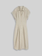 TOM TAILOR Damen Midi-Kleid mit Streifenmuster, grün, Gestreift, Gr. 36