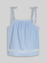 TOM TAILOR DENIM Damen Blusentop mit Streifenmuster, blau, Gestreift, Gr. XXL