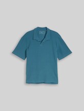 TOM TAILOR DENIM Herren Relaxed Fit Poloshirt mit Waffelstruktur, blau, Uni, Gr. XXL