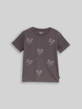 TOM TAILOR Jungen T-Shirt mit Stickerei, grau, Palmenprint, Gr. 116/122