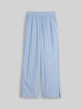 TOM TAILOR DENIM Damen Wide Leg Hose mit Streifenmuster, blau, Gestreift, Gr. XL