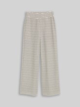 TOM TAILOR DENIM Damen Wide Leg Strickhose, weiß, Gestreift, Gr. XL