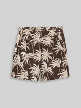 TOM TAILOR DENIM Damen Crinkle Relaxed Fit Shorts, braun, Gemustert, Gr. XS