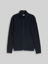 TOM TAILOR Herren Sweatjacke mit Stehkragen, blau, Uni, Gr. XXL