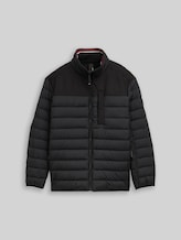 TOM TAILOR Herren Plus Size - Hybrid Steppweste mit Stehkragen, schwarz, Uni, Gr. 5XL