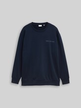 TOM TAILOR Herren Plus Size - Sweatshirt mit Logo-Print, blau, Uni, Gr. 2XL