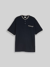 TOM TAILOR Herren Plus Size - Poloshirt mit Brusttasche, blau, Meliert, Gr. 2XL